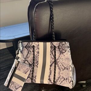 Snakeskin Pattern Tote Bag with Pouch